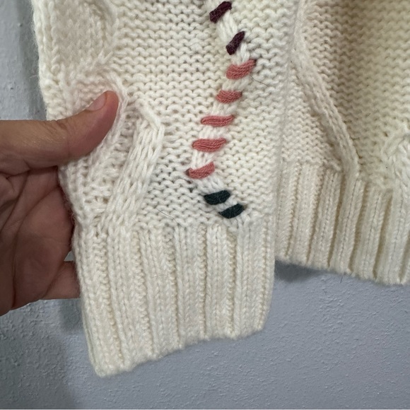 Coldwater Creek Cream Crew Neck Sweater with Decorative Details small - Picture 3 of 7
